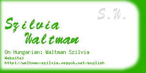 szilvia waltman business card